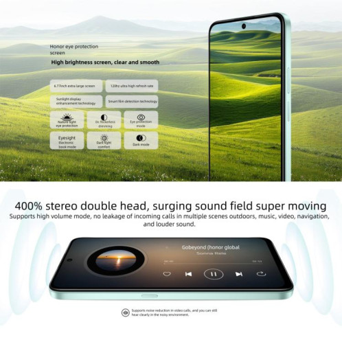 Honor Play 70 Plus, 12 Go + 512 Go, lecteur d'empreintes digitales latéral, écran 6,77 pouces, MagicOS 9.0, Snapdragon 6s Gen 3 Octa Core, réseau : 5G, NFC, OTG (blanc) SH452W1836-013